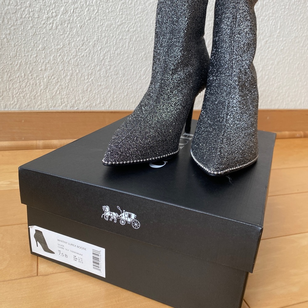 NIB Coach Whitny Lurex metallic booties - Picture 5 of 8